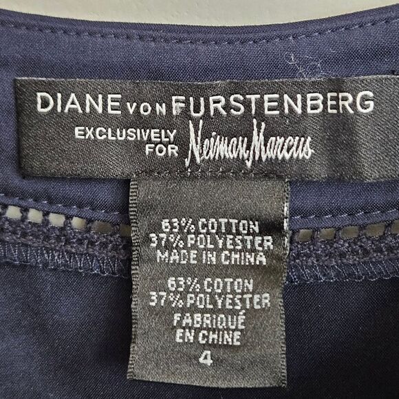 Diane von Furstenberg x Neiman Marcus Navy Sweetheart Dress – Size 4 - Picture 4 of 10